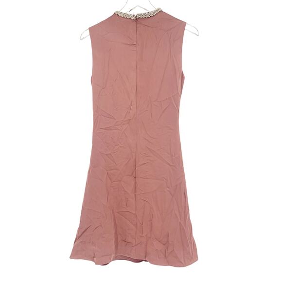 MAC DUGGAL Dress Size 0 Evening Gown Rhinestone Collar Pink Mauve NEW Mini FLAW - Picture 7 of 8